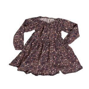 City Mouse Ditsy Floral Long Sleeve Ruffle Hem Dress Size 6